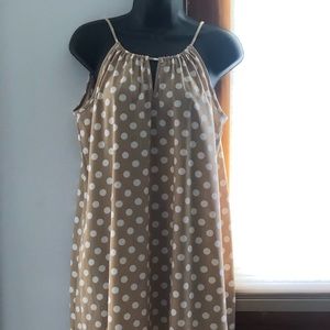 A beautiful summer Tan Polka Dot sleeveless dress!